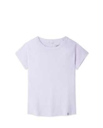 Stio | Womens Essential Ribbed Tee Shirt Short Sleeve, Size Extra Small in Lavender Haze Heather | Cotton