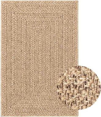 vidaXL vidaXL Tappeto ZIZUR Beige 140x200 cm Aspetto Iuta Interni ed Esterni