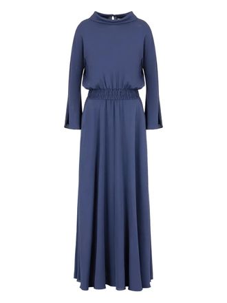 Giorgio Armani elasticated-waist day dress - Blue