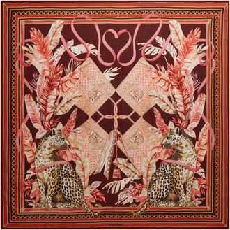 Ferragamo Donna Scialle in cashmere stampa Felino Rosso