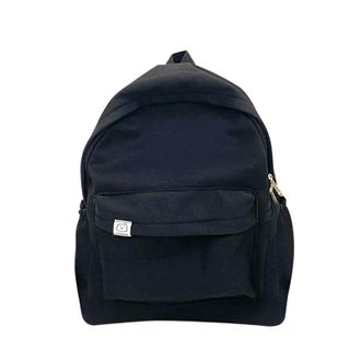 Generic Men And Women Adult Fashion Solid Color Nylon Chain Adjustable Buckle Student Backpack Backpack Airplane (Black, One Size)