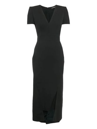 Alexander McQueen V-neck midi dress - Black