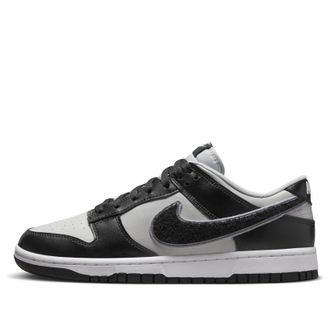 Nike Dunk Low Chenille Swoosh - Black Grey Fog DQ7683-001