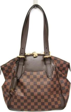 Louis Vuitton Tweedehands Canvas Louis Vuitton tassen - Dames - Vintage Schoudertas - Bruin - ONE Size - Vintage