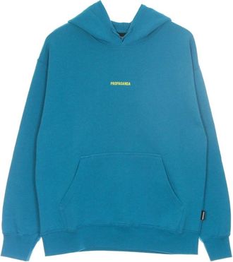 PROPAGANDA Gele hoodie met slangenprint - Heren - Hoodies - Blauw - XL - Katoen - Hoodies & sweatvesten
