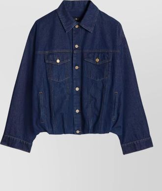 7 For All Mankind denim gathered oversized jacket