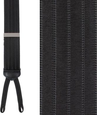 Trafalgar Store Big and Tall Jefferson Brushed Pinstripe Elastic Formal End Suspenders in Black at Nordstrom, Size One Size Big
