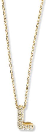Argento Vivo Cubic Zirconia Bubble Inital Pendant Necklace in Gold - L at Nordstrom