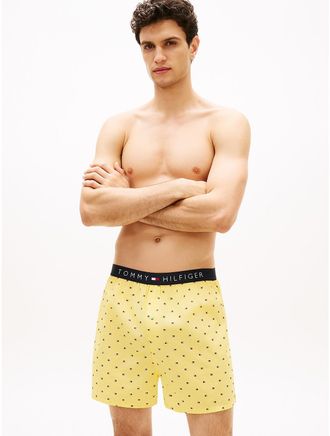 Tommy Hilfiger Mens Printed Woven Boxer - Light/Pastel Yellow - XL