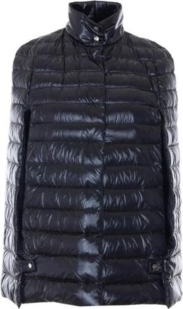 Herno Cape in Nylon Ultralight and Lady Alternative Fur - Dames - Ponchos - Zwart - L - Nylon - Jassen