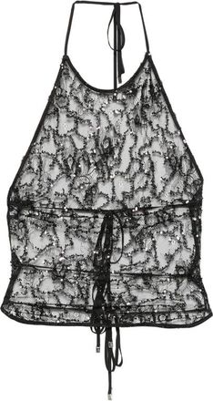 The Attico Sequin-embellished Lace Top