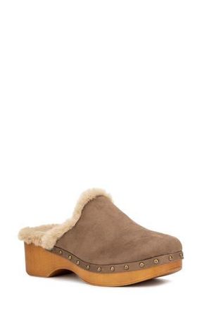 New York & Company Wynna Studded Faux Fur Lined Clog in Taupe at Nordstrom Rack, Size 10