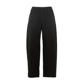 Apuntob Fine-Corduroy Elastic Drawstring Wide-Leg Pants
