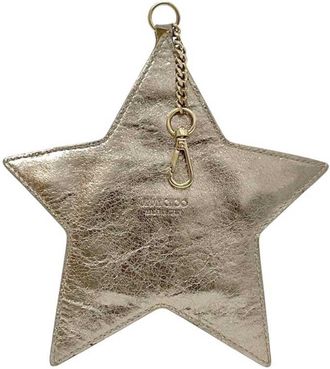 Jimmy Choo London Gold Leather Coin Purse/Coin Case (Pre-Owned)