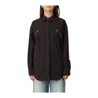 Pinko Pinko, Dames, Blouses & Shirts, Zwart, Maat: S Katoen