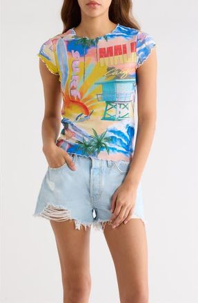 Rip Curl Hotel Malibu Semisheer T-Shirt in Blue Multi at Nordstrom, Size Xx-Small