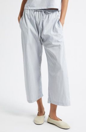 Leset Yoshi Stripe Cotton Blend Drawstring Pants in Sterling Stripe at Nordstrom, Size X-Small