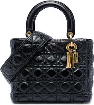 Dior Pre-owned Dior Medium Crinkled Patent Cannage Supple Lady Satchel Ladies CPJ7UZWL37L6IG3L