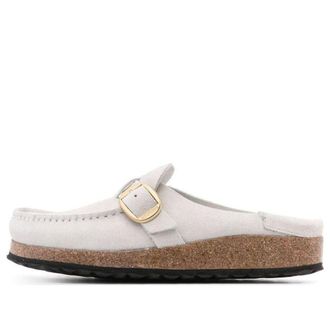 Birkenstock (WMNS) Birkenstock Buckley Suede Leather Embossed Corduroy Narrow Fit Antique White 1025232