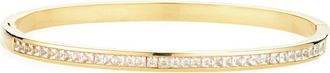 Nordstrom Cubic Zirconia Hinge Bangle in Clear- Gold at Nordstrom