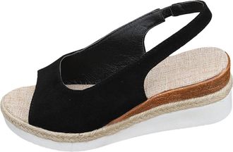 Generic Women Espadrille Wedges Sandals Slingback Mid Heels Dressy Platform Sandals Comfort Ankle Strap Open Toe Sandals Dressy Shoes Wide Fit Sandals Ladies 