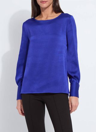 Lyss&eacute; Marietta French Cuff Blouse In Cobalt Night