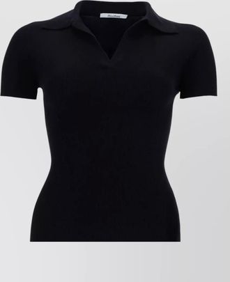 Max Mara virgin wool collared knitted top