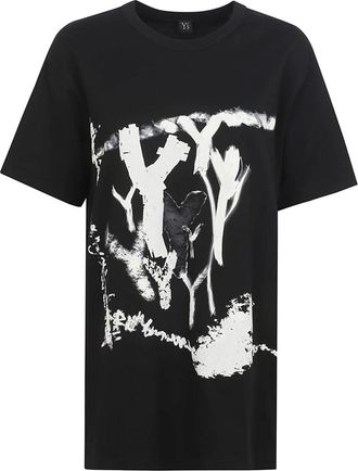 Yohji Yamamoto T-shirt van katoenen jersey - Dames - T-shirts - Zwart - M - Katoen - Tops