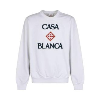 Casablanca Stacked Logo Sweatshirt - Heren - Sweatshirts - Wit - L - Katoen - Hoodies & sweatvesten