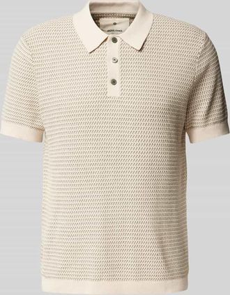 Jack & Jones Regular Fit Poloshirt mit Label-Detail Modell SANDER in Offwhite, Gr&ouml;&szlig;e L