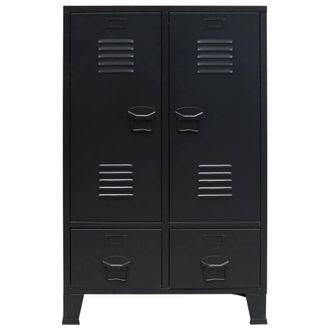 Berkfield Home Wardrobe Metal Industrial Style 67x35x107 cm Black | Size: 67 x 35 x 107 cm
