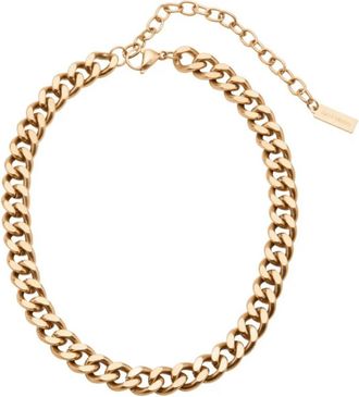 Pompeii3 Alize Necklace 18k Gold Plated 14 12mm Width Curb Chain with 4 Extender