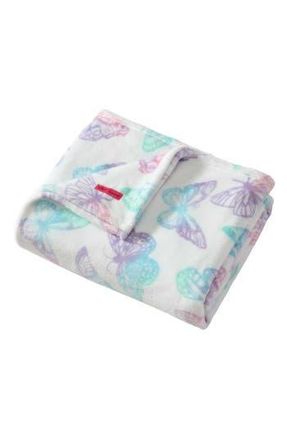 Betsey Johnson Flannel Fleece Throw Blanket in White Multi at Nordstrom Rack