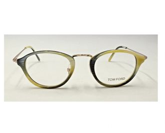 Tom Ford Unisex Tf5321 Round Eyeglasses In Horn