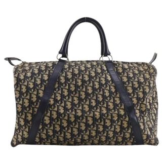 Dior Pre-owned Trotter Canvas Handtas - Dames - Pre-owned - Blauw - Maat: ONE Size