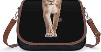 Generic African Lioness with Rose Womens Crossbody Bag Fashion Shoulder Handbags Message Tote Bag with Adjustable Strap