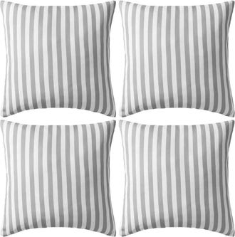 vidaXL Cojines Para Exterior A Rayas 45x45 Cm Gris 4 Unidades Vidaxl