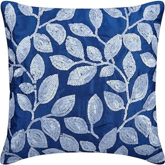 OEM Fundas Para Cojines De Sof&aacute;, 22x22 Pulgadas, Fundas De Almohada Azul Rey Con Lentejuelas, Fundas De Almohada Cuadradas De Ray&oacute;n Con Estampado Floral -