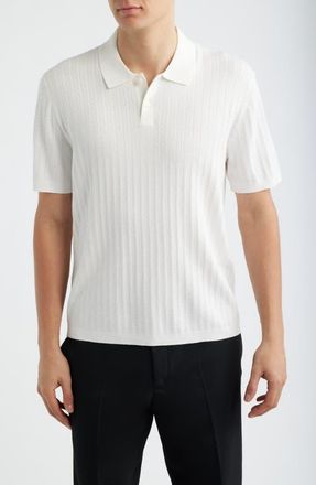 Theory Cable Knit in Light Bilen Polo in White at Nordstrom, Size Xx-Large