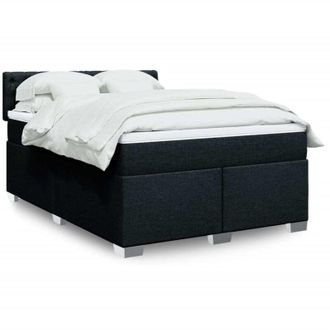 vidaXL Cama Box Spring Con Colch&oacute;n Tela Negro 140x200 Cm Vidaxl