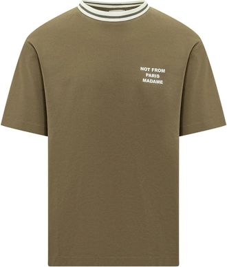 Dr&ocirc;le de Monsieur Sport Slogan T-Shirt - Heren - T-shirts - Groen - XS - Katoen - Tops