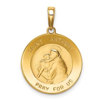 Diamond2Deal 10k Yellow Gold Saint Anthony Small Round Medal Pendant