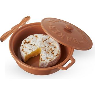 Twine Terra Cotta Brie Baker with Wood Spreader in Orange at Nordstrom