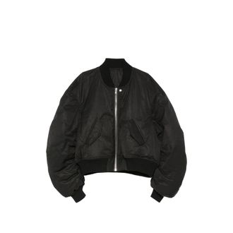 Rick Owens Secchia Flight Ruched-sleeve Bomber Jacket