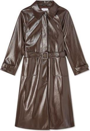 L.k. Bennett Wendy Faux Leather Trench Coat in Deep Purple at Nordstrom Rack, Size 16 Us / 20 Uk