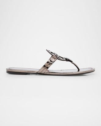 Tory Burch Miller Metallic Logo Thong Sandals
