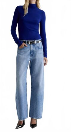 AG - Adriano Goldschmied Hattie High-Rise Barrel Crop Jeans In Blueprint