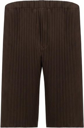 Issey Miyake Color Pleats 2 Shorts - Heren - Korte Broeken - Bruin - M - Polyester - Korte Broeken