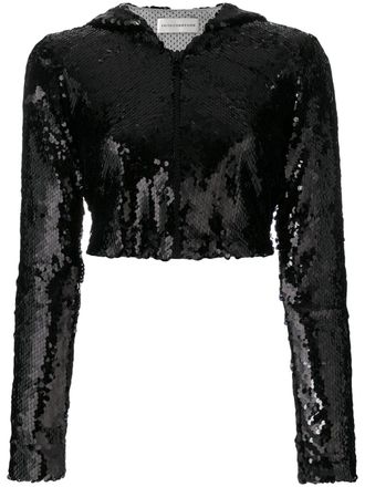 Faith Connexion cropped sequinned jacket - Nero