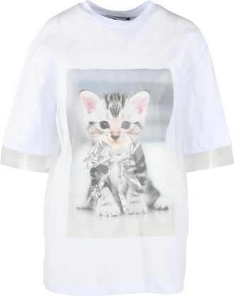 Msgm Tshirt - Dames - T-shirts - Wit - XS - Katoen - Tops
